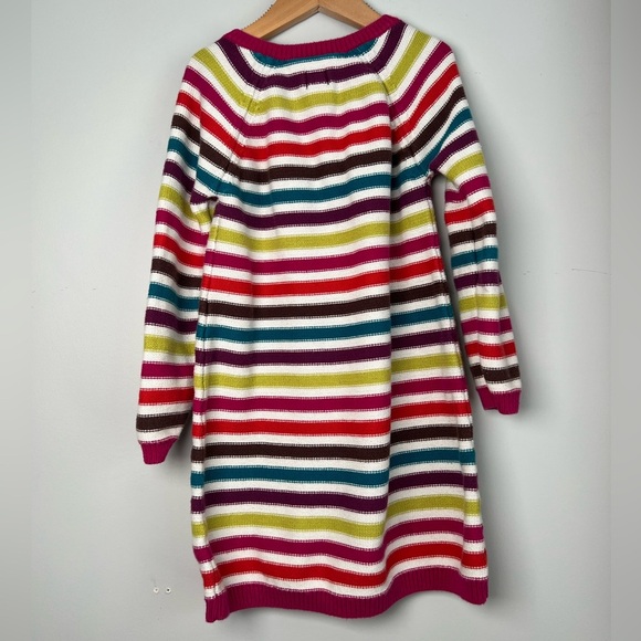 Tea Collection Multicolor Tunic Knit Dress Rainbow Stripes Size 6 Girls - Picture 2 of 6